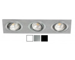 Foco basculante cuadrado empotrar Aluminio 3L, para Lámpara GU10/MR16, Blanco, Wengué ó Texturizado